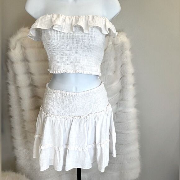 Olivaceous Cotton Tiered Mini Skirt Set (M) - Picture 3 of 13